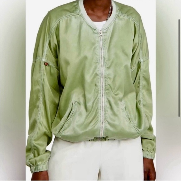 Free City Satin/Glass Blue Parachute Bomber Jacket - Picture 1 of 10